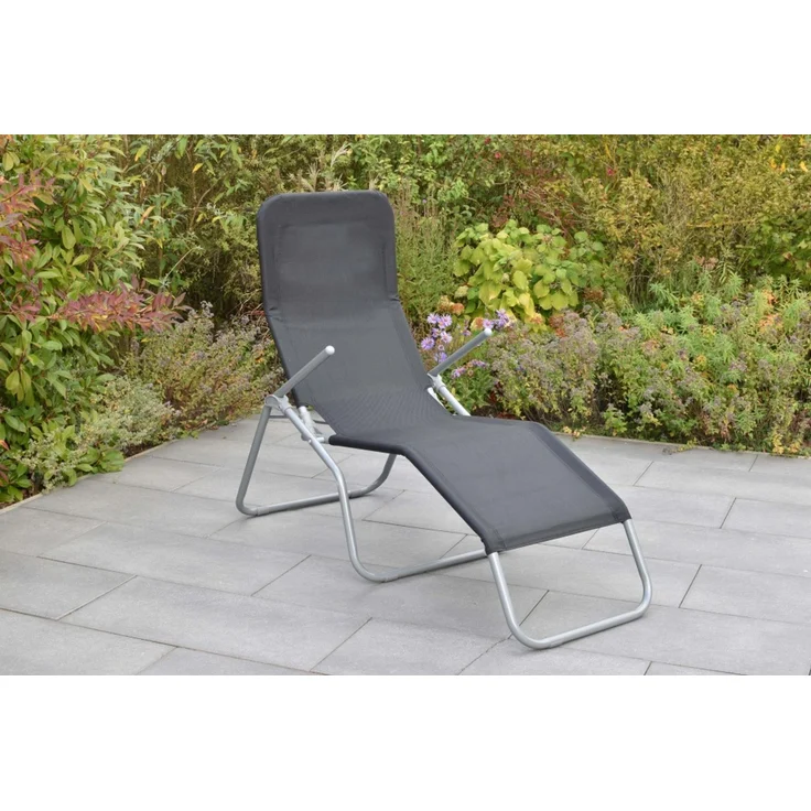 Wellnessliege XXL, schwarz, Stahl/Textil – Bild 2