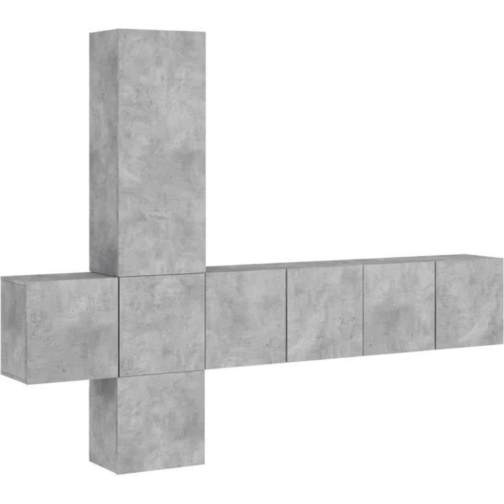 vidaXL 5-tlg. Wohnwand Betongrau Holzwerkstoff 3216460 – Bild 5