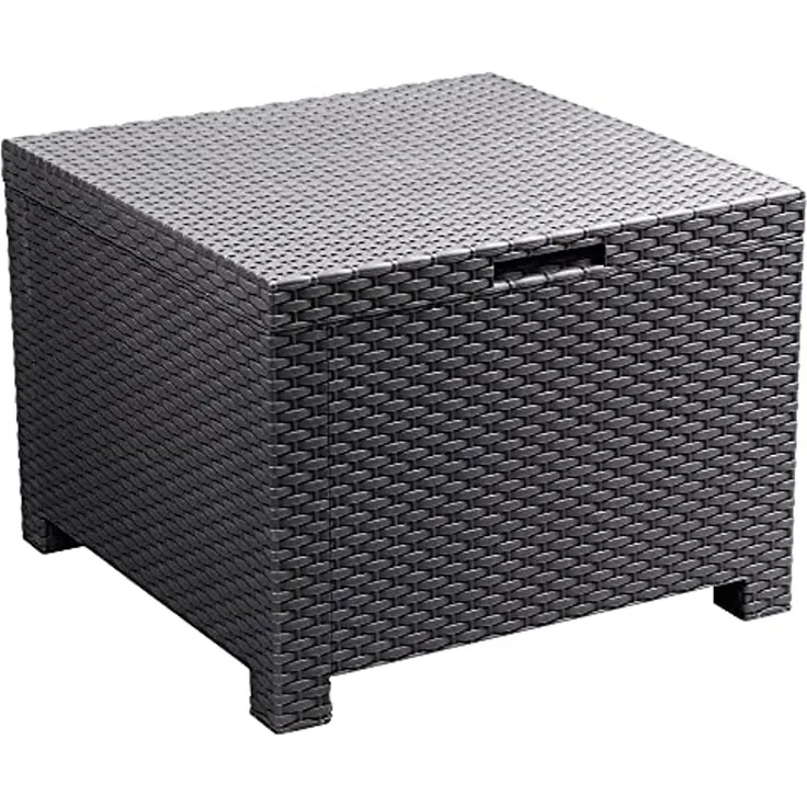 ONDIS24 Beistelltisch Gartentisch Artemide, Loungetisch mit Aufbewahrungsbox, mit Staufach, 59 x 59 x45 (H) cm, witterungs- und uvbeständig