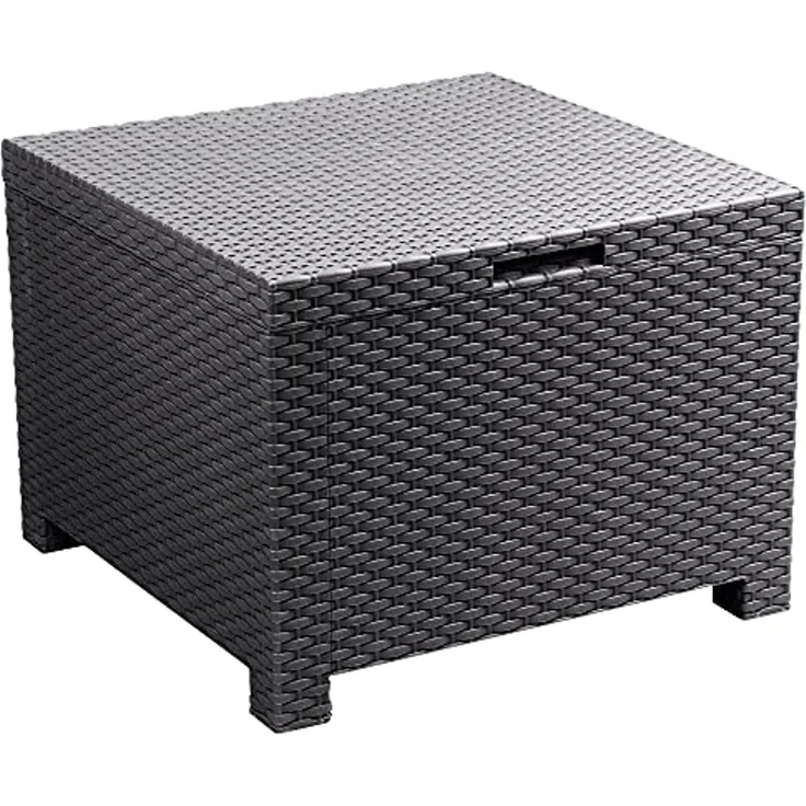 ONDIS24 Beistelltisch Gartentisch Artemide, Loungetisch mit Aufbewahrungsbox, mit Staufach, 59 x 59 x45 (H) cm, witterungs- und uvbeständig – Bild 1
