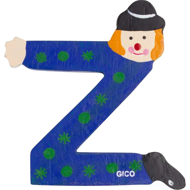 Holzbuchstaben Name Kinderzimmer groß Deko für die Tür, lustige Clowns, A-Z, Höhe ca. 9 cm, Holz Buchstabe 7361 (Z)