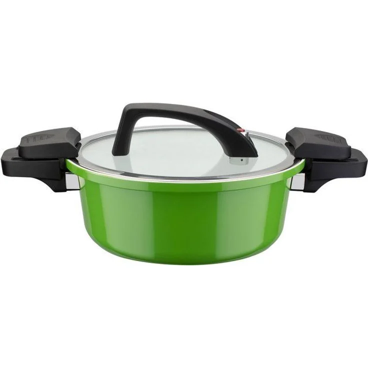 GSW Dampfgartopf Ceramica green, Aluminium (1-tlg), Dampfkochtopf, mehrfache Ceramic-Versielgung, Induktion – Bild 3