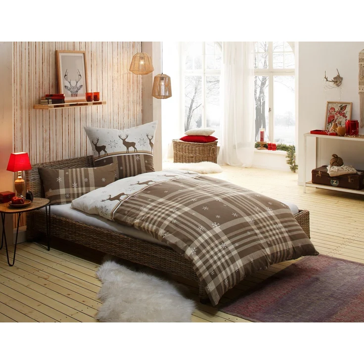 OTTO home Bettwäsche Wenda, Biber, 2 teilig, in Qualitäten PolyCotton (kühlend) + Biber (wärmend, 100% Baumwolle) – Bild 1