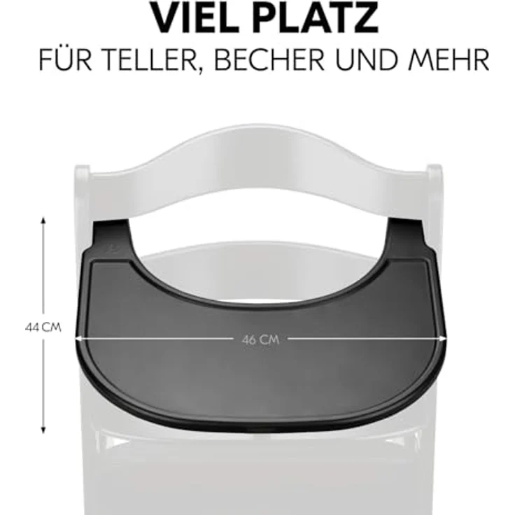 Hauck Hochstuhltablett Alpha Click Tray, Black, Kunststoff, aus recyceltem Material – Bild 6