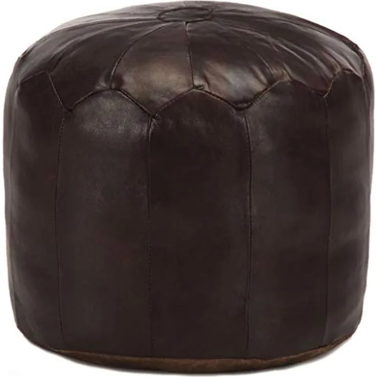 vidaXL Pouf Dunkelbraun 40 x 35 cm Echtes Ziegenleder 248130
