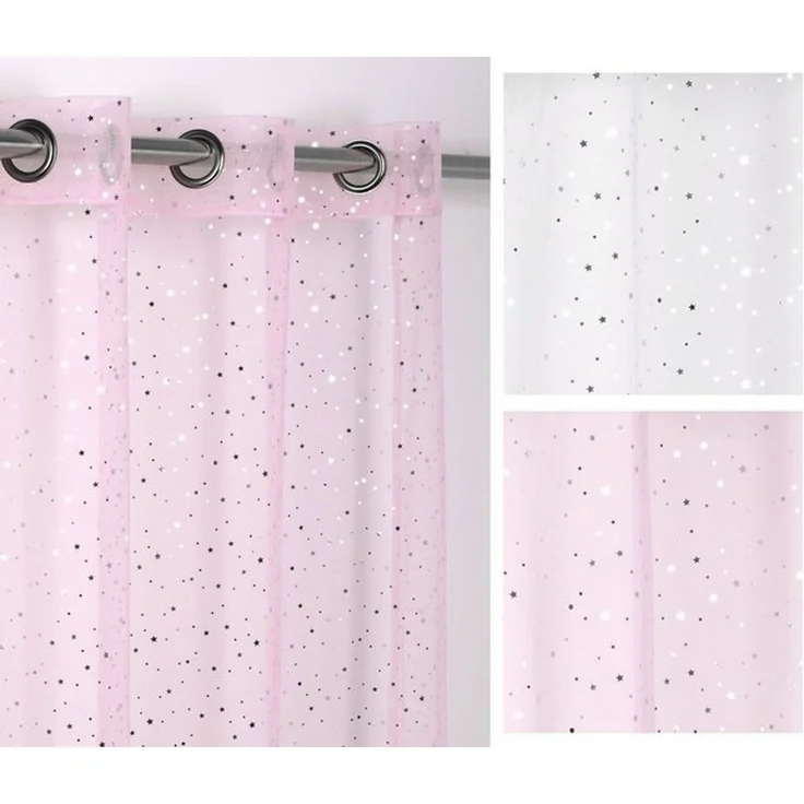Beautex Gardine Luftiger Ösenschal mit Glitzer Sternen, Gardine mit Ösen 140x260 cm (1 St), Ösen, transparent – Bild 3