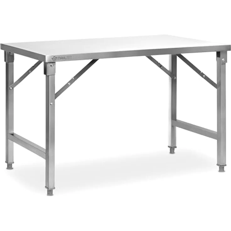 Mahlzeit Edelstahltisch 120 x 70 x 80 cm | Arbeitstisch, Küchentisch, Edelstahl Zubereitungstisch | Gastronomietisch klappbar, Klapptisch, Serviertisch | Tisch für Küche und Gastronomie – Bild 2