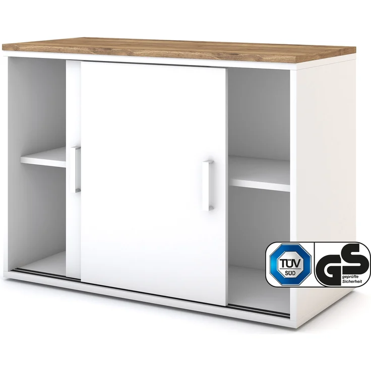 ASSMANN Schiebetürenschrank Allvia Eiche Tabak 100x44x73cm Holz – Bild 1