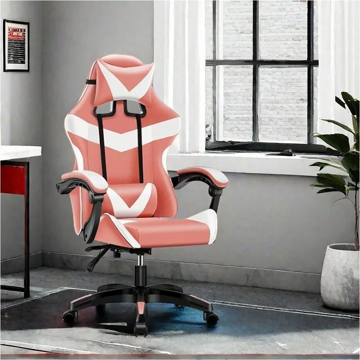 HTI-Living Drehstuhl Gaming Stuhl Pink/Weiß Drehstuhl (Stück, 1 St), Bürostuhl Drehstuhl Schreibtischstuhl – Bild 1