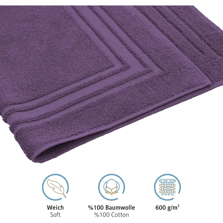 Komfortec Badematte Badvorleger aus 100% Baumwolle, 50x70 cm Duschvorleger, Waschbar Duschmatte, Frottee, Rechteckig, 600 g/m², 2er Set, Saugfähig & Schnelltrocknend – Bild 3