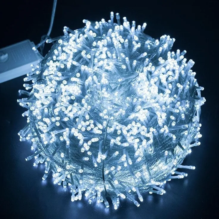 ABC LED-Lichterkette für Außenbereich, 300 LED, weiß, 30 m, 8 Leuchtmodi