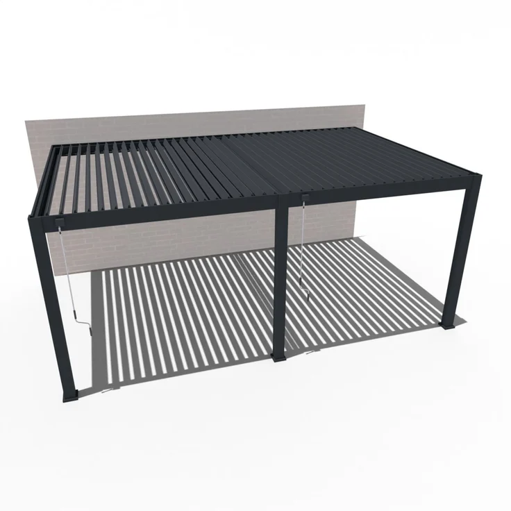 Weide Deluxe Plus | Wand Pergola | Voll Aluminium | 4 x 6 M | Lamellendach anthrazit – Bild 9