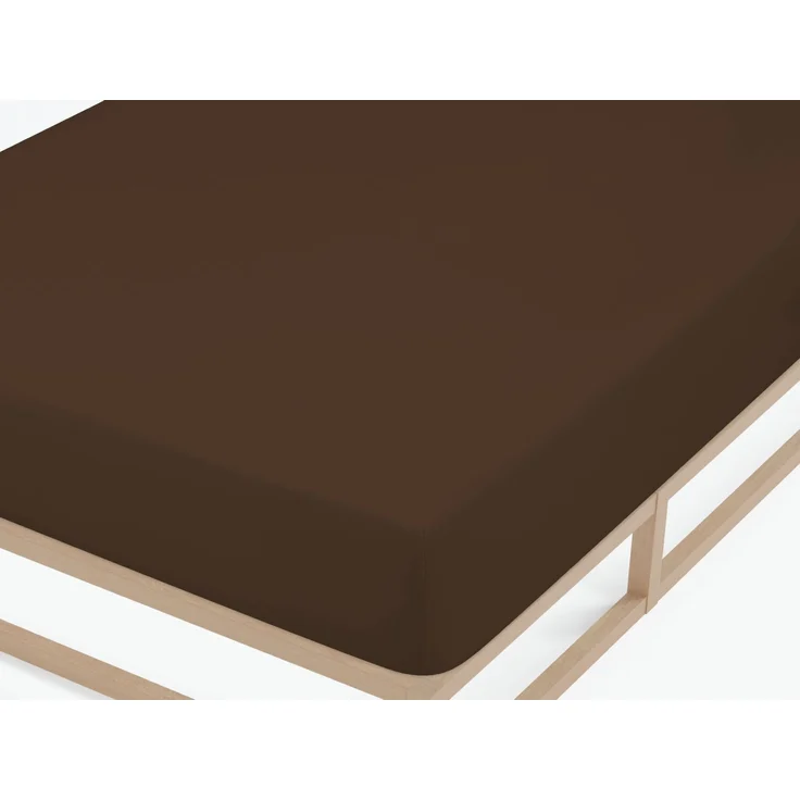 biberna Feinjersey-Spannbetttuch 0077144, topas / mocca, 1x 90x190 cm - 100x200 cm – Bild 1