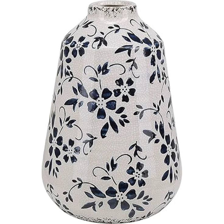 Blumenvase MARONEIA 20 cm Steinzeug Weiß – Bild 1