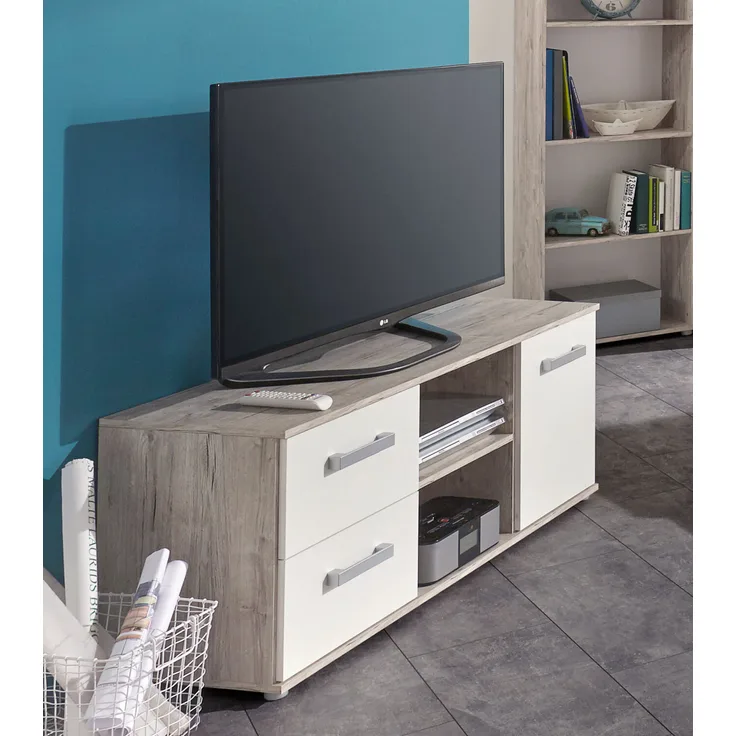 Arthur Berndt 'Bente' Jugendzimmer 5-tlg. Eiche Sand, aus Kleiderschrank, Jugendbett 90x200 cm, Lowboard, Schreibtisch, Standregal