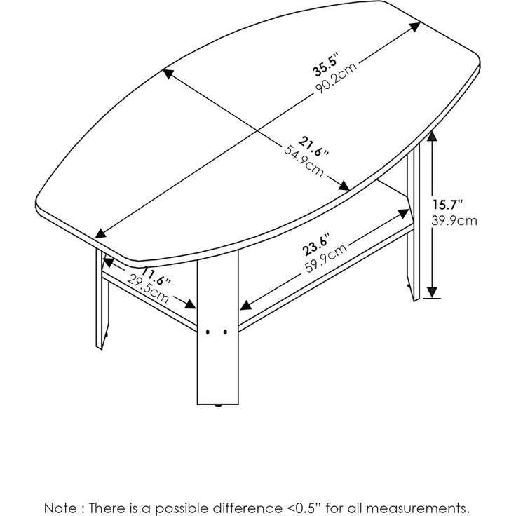 Furinno Simple Design Couchtisch, Espresso – Bild 3