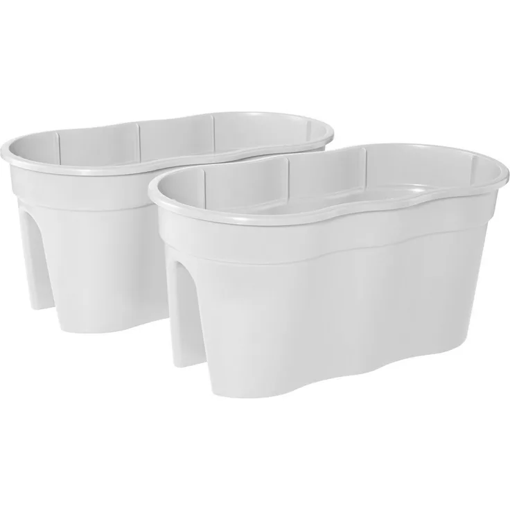 Flowerclip XL Blumentöpfe, 2er Set, weiß
