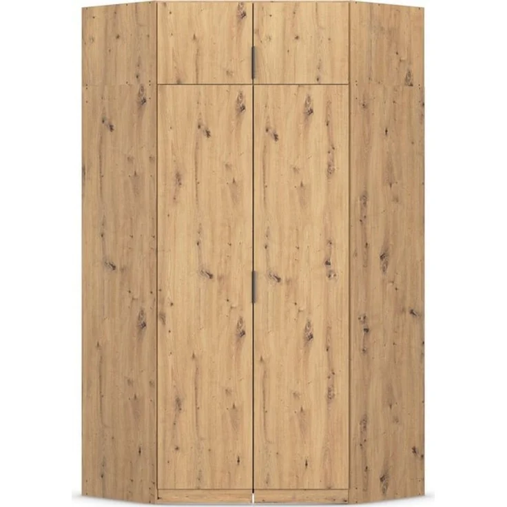 Rauch Möbel Lagoa, Kleiderschrank, Eckschrank, Garderobe für Schlafzimmer, Kinderzimmer, Jugendzimmer 4-türig, Farbe Eiche Artisan, Holz, Breite 166 – Bild 4