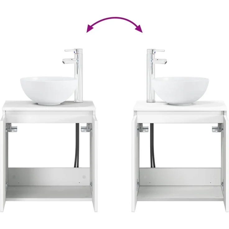vidaXL Badezimmerschrank-Set 2 stk. Hochglanz Weiß 33 x 34,5 x 100 cm 3406117 – Bild 8