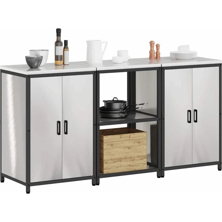 vidaXL Aufbewahrungsset für die Küche HATTEM 3 stk. Silber Edelstahl 3392698 – Bild 3