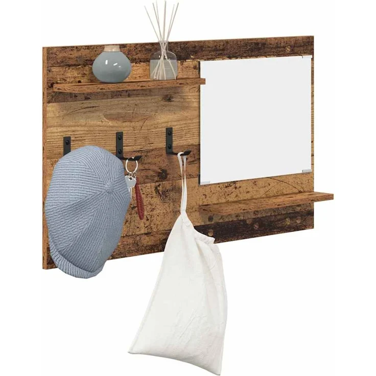 vidaXL Wandmontierter nachttisch Altholz 90 x 10 x 50 cm Holzwerkstoff 874521 – Bild 3