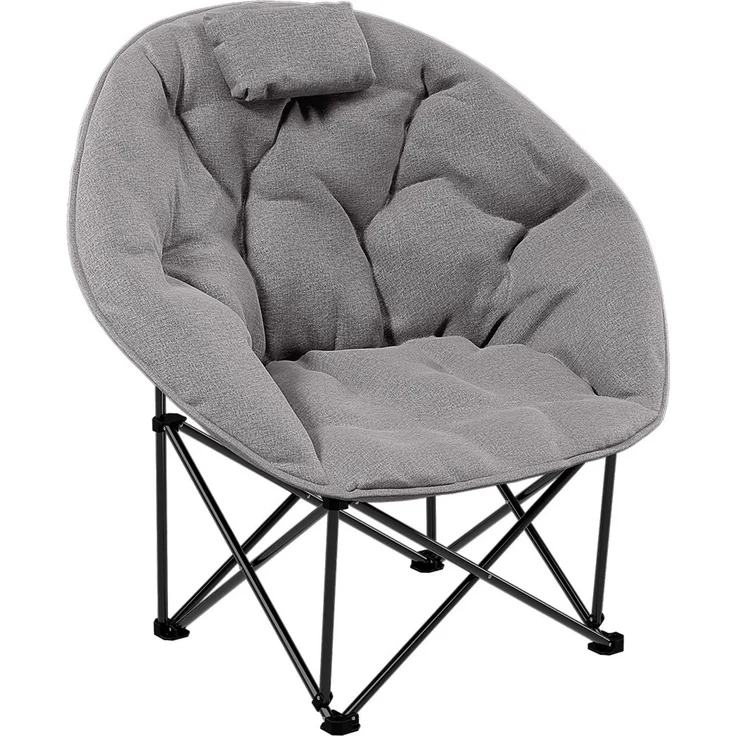 STEELSØN 'Hoggar' Moonchair faltbar, gepolsterter Campingstuhl grau, bis 150 kg, mit Kopfkissen und Tragetasche – Bild 13