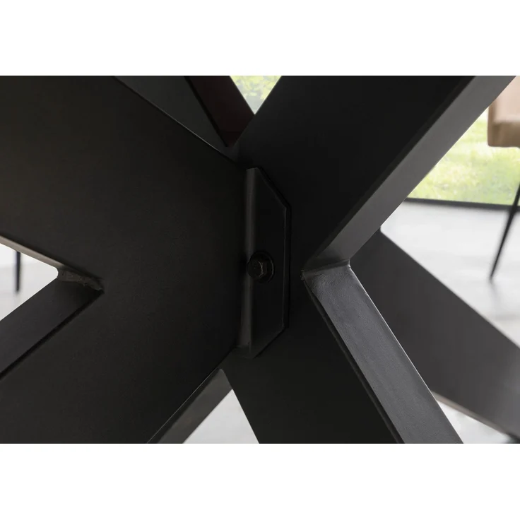 Baumtisch Sheesham 220x100x77 grau gebeizt / Kreuzgestell anthrazit matt FREEFORM 5 – Bild 7