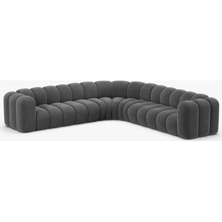 Micadoni symmetrisches Ecksofa Lupine 5-Sitzer Samt Venus Grau – Bild 6