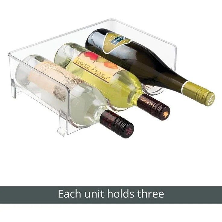 mDesign Flaschenregal Weinregal 8er-Set stapelbar Kunststoff transparent – Bild 7