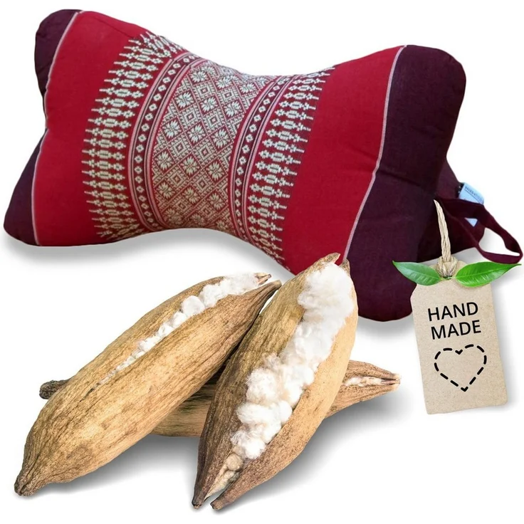 livasia Nackenstützkissen Knochenkissen, vegan und handgefertigt, Ø 15x32cm, Kapok – Bild 1