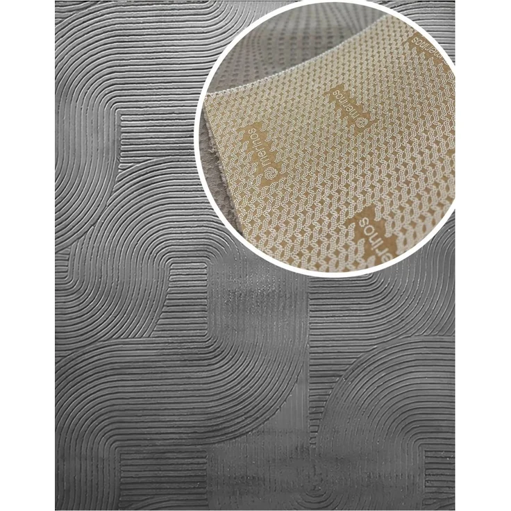 Rutschfester Grauer Läuferteppich 80 x 80 cm Polyester Grau 88687485 [en. casa] – Bild 6