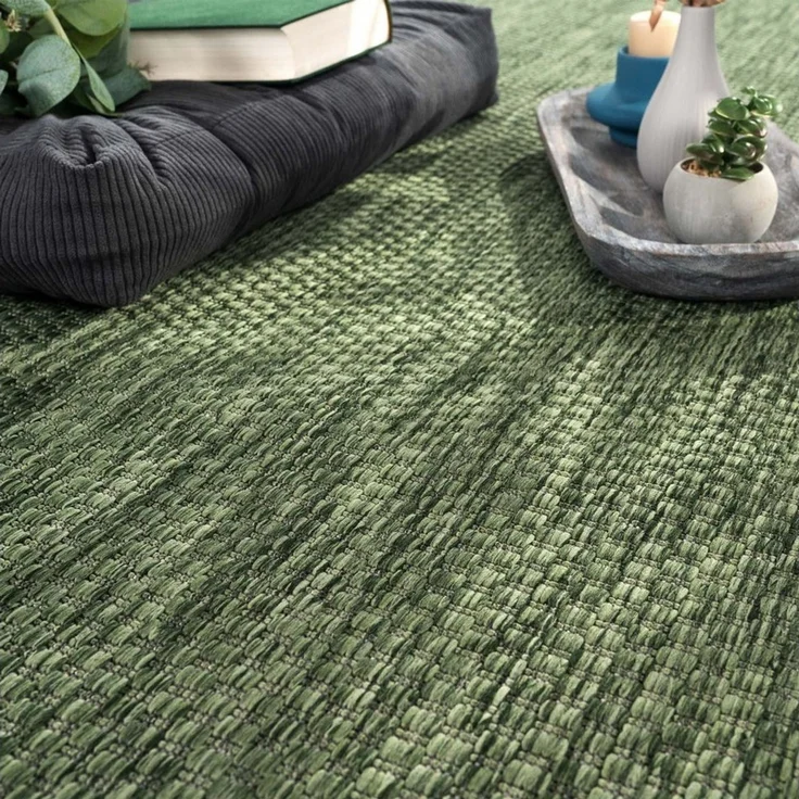 TaraCarpet Teppich Tara Carpet Columbia Meliert In & Outdoor auch für die Küche, rechteckig, Höhe: 5 mm, Balkon Terrasse Wintergarten grün meliert Esszimmer 80x150 – Bild 3