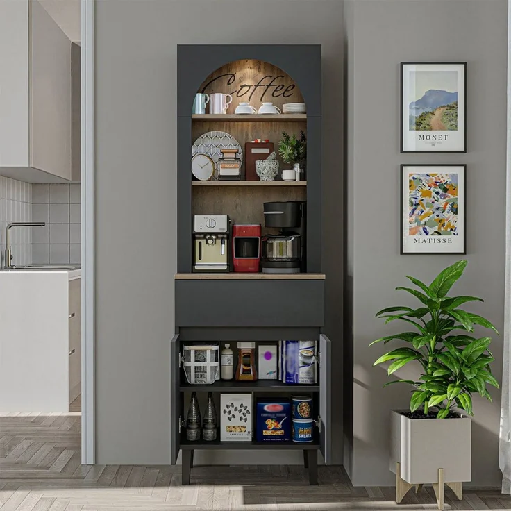 Roomart Küchenregal VENEDIK Küchenschrank 60 cm, Buffet, Schublade in 4 Farben, Buffet- & Mehrzweckschrank, LED Bogennische, Schublade, 4 Farben, 18 mm Platten – Bild 4