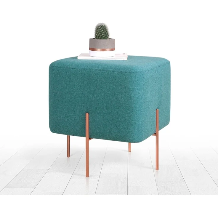 Hanah Home 'Copper 57 - Green' Pouffe, Hellgrün, 40 x 42 x 40 cm – Bild 2
