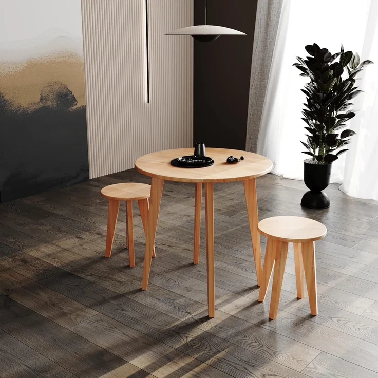 Krok Wood Esstisch runder Tisch Dresden aus Massivholz in Buche – Bild 1