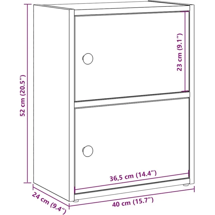 vidaXL Bücherregal Braun Eichen-Optik 40x24x52 cm Holzwerkstoff 860361 – Bild 3