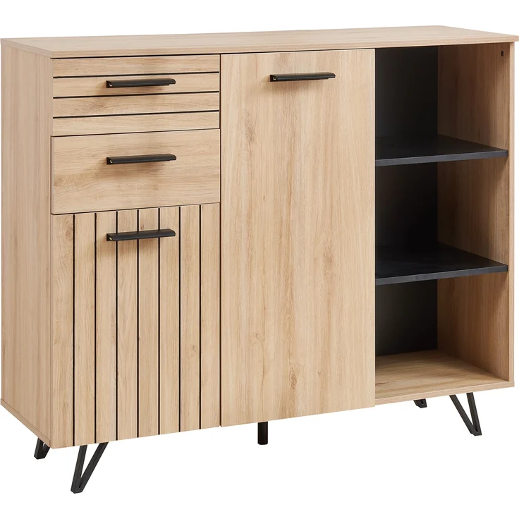Sideboard Noppen 100x120x38 cm Eicheoptik [en. casa] – Bild 4