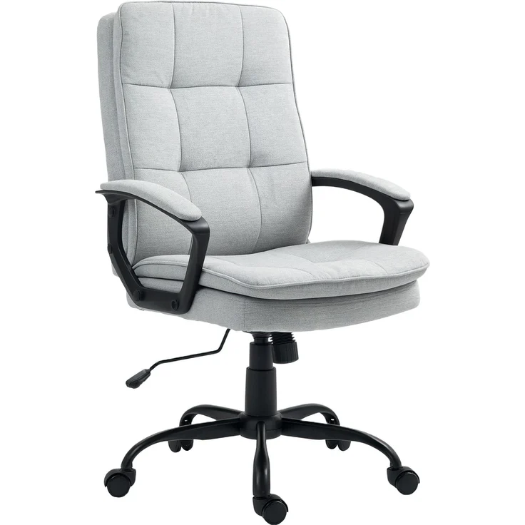 MELAYR, Bürostuhl, Schreibtischstuhl, Kippfunktion, höhenverstellbar, bis 120 kg, Grau, 70 x 63 x 112 cm – Bild 1