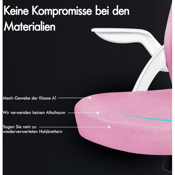 Alfordson Büro-Schreibtischstuhl Ergonomisch Heimbüro Netzstuhl Lordosenstütze – Bild 5
