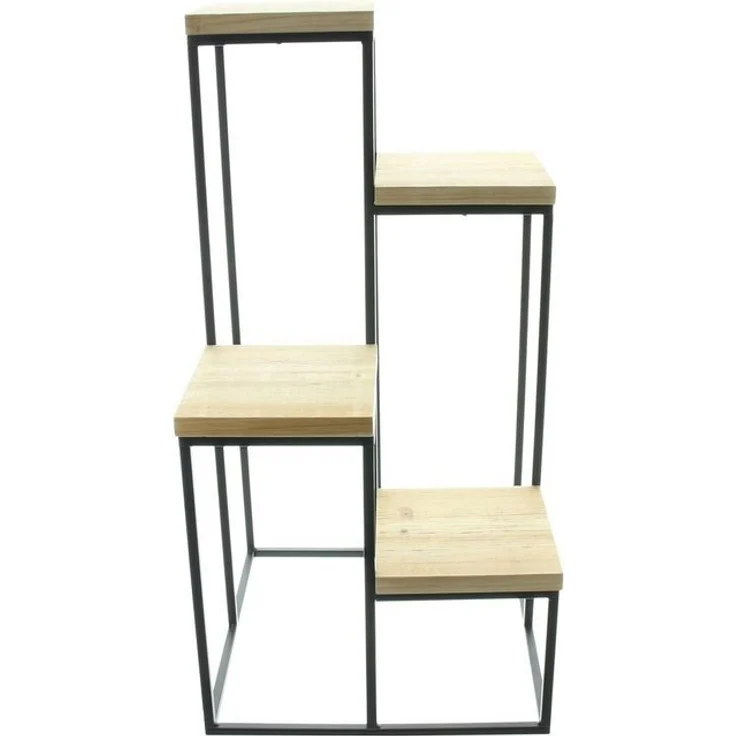 Dekoleidenschaft Stufenregal "Schlicht" aus Metall & Holz, 4 Ebenen, Blumenregal, Pflanzenständer, Dekoregal, Blumentreppe, Pflanzentreppe, Standregal, Blumenhocker – Bild 4