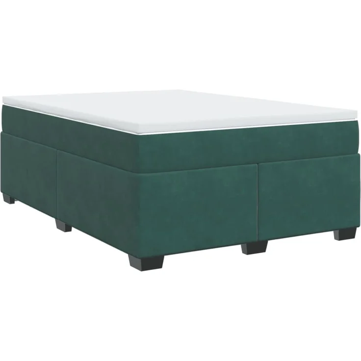 vidaXL Boxspringbett mit Matratze Dunkelgrün 160x200 cm Samt 3285296 – Bild 9
