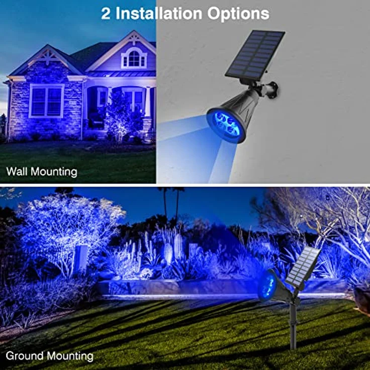 T-SUN 2 Stück LED Solarleuchten, 2-in-1 Wasserdichtes Design, 250 Lumen output, 2 Beleuchtungsmodi, IP65 Sicherheitsbeleuchtung für Garten, Hof und Wege – Bild 5
