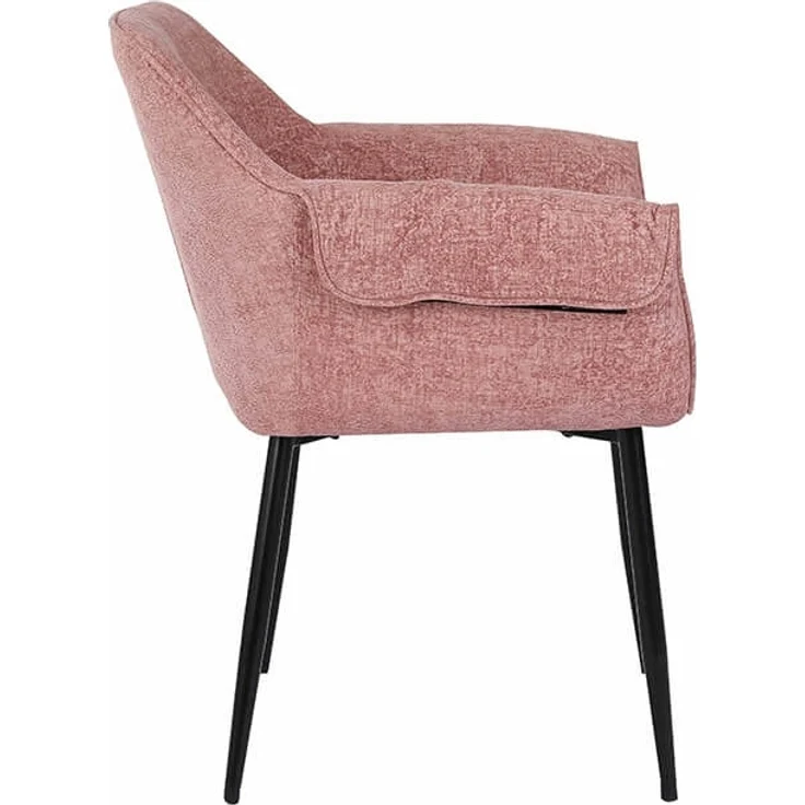 HOME DELUXE Esszimmerstuhl chenille CHENO - 1er Set Rosa – Bild 6