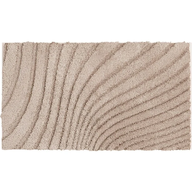 Grund Badematte Caffi, Höhe 20 mm, rutschhemmend beschichtet, fußbodenheizungsgeeignet, Polyester, rechteckig, Zeitlos schönes Wellenmuster, mit Hoch-Tief, 5 Jahre Garantie – Bild 2