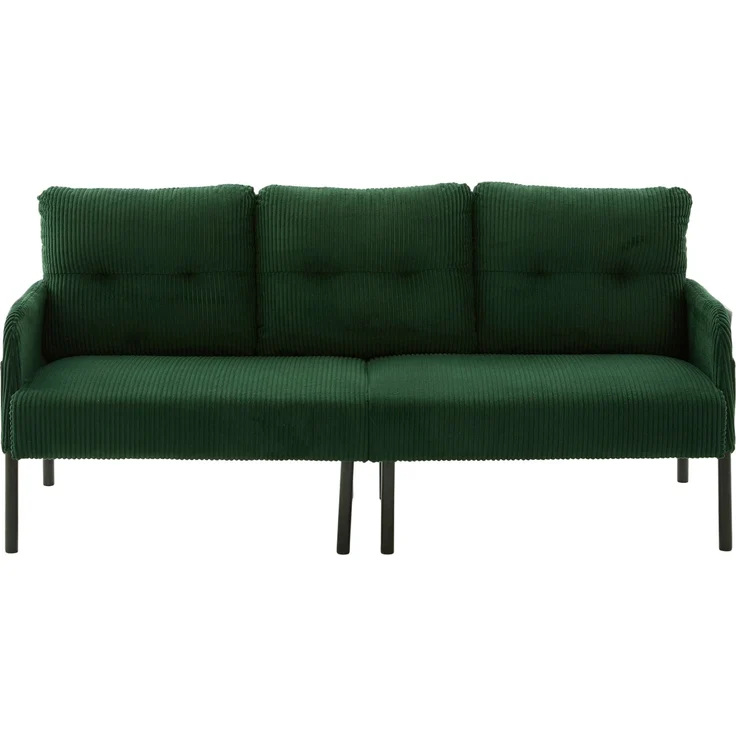 LVHOM 3-Sitzer Sofa mit Metallsockel, Polstersofa mit Seitentaschen, Loungesofa aus Cordstoff, Ergonomisches Stoffsofa, 171x72x80cm – Bild 2