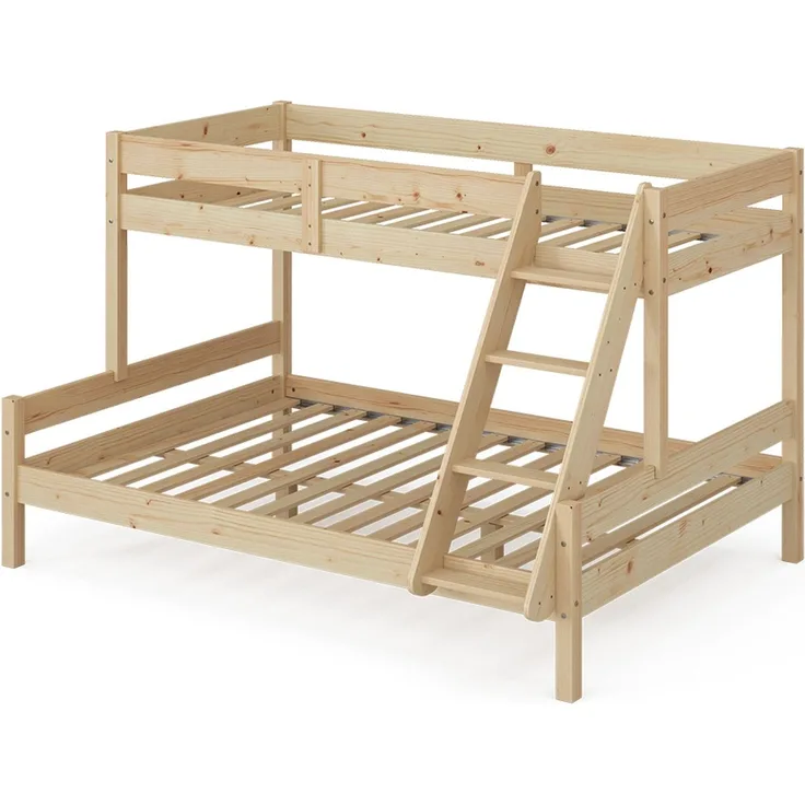 Etagenbett Everest Naturholz 140x200 / 90x200 cm Vitalispa