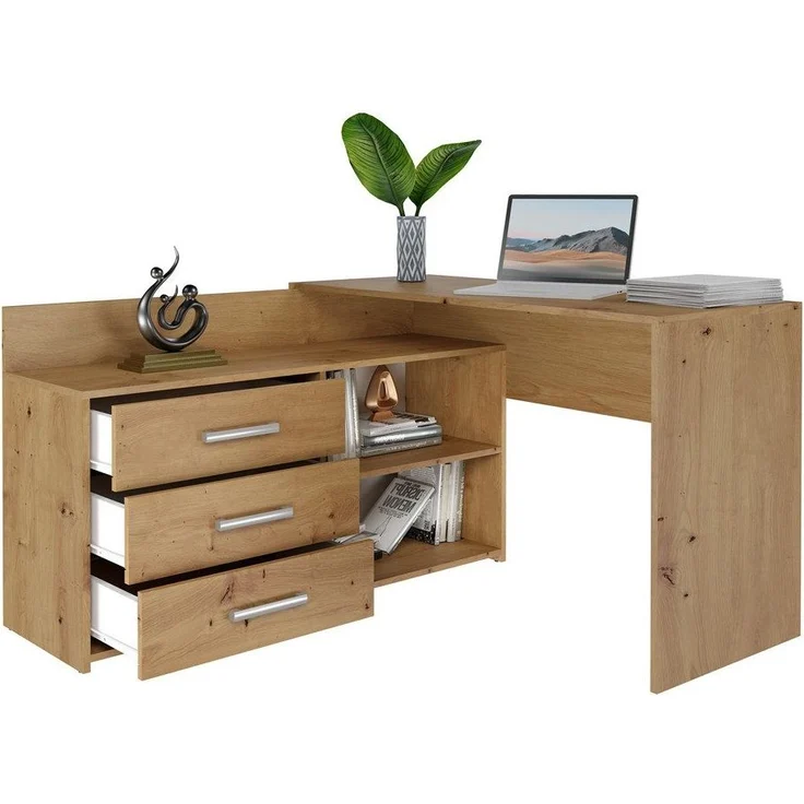 ibonto SCHREIBTISCH 20x50x76 cm ARTISAN EICHE Computertisch (H 76 x T 50 x B 120 cm) – Bild 6