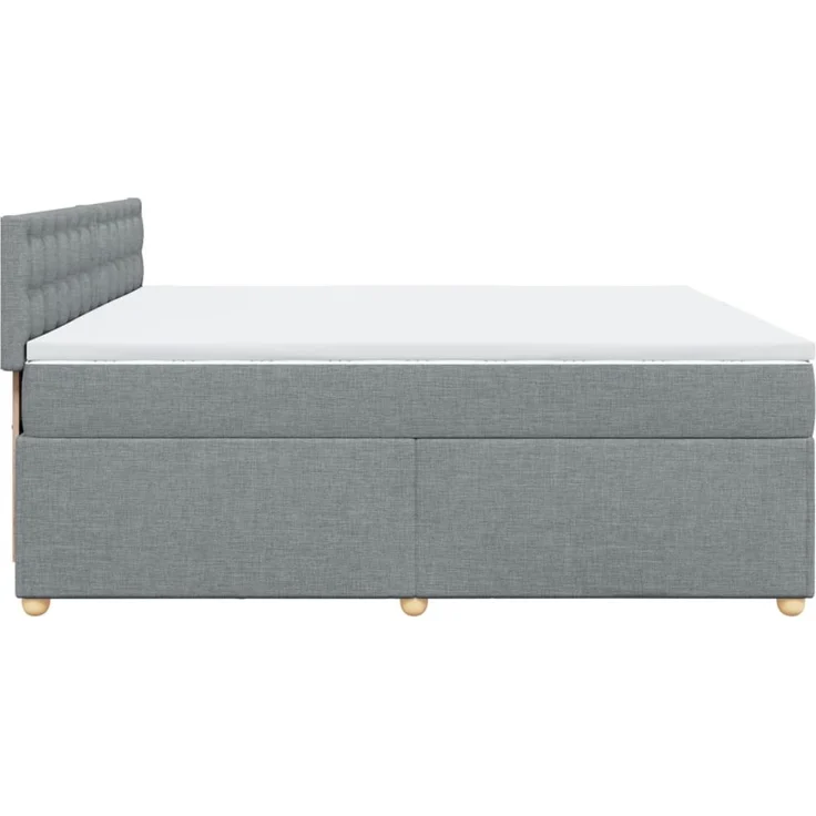 vidaXL Boxspringbett mit Matratze Hellgrau 200x200 cm Stoff 3289101 – Bild 7