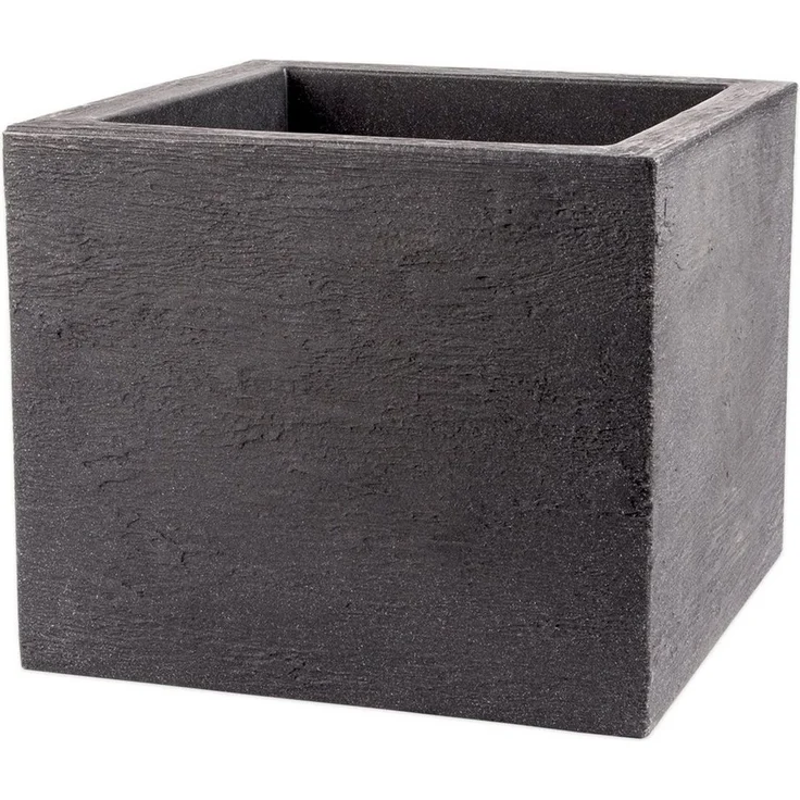 BigDean Pflanzkübel 39x39 cm groß - Granitstein-Optik in Anthrazit - Für Außen, frostsicher & wasserdicht - XXL Pflanztopf, Blumenkübel, Blumentopf für Terrasse & Balkon – Bild 1