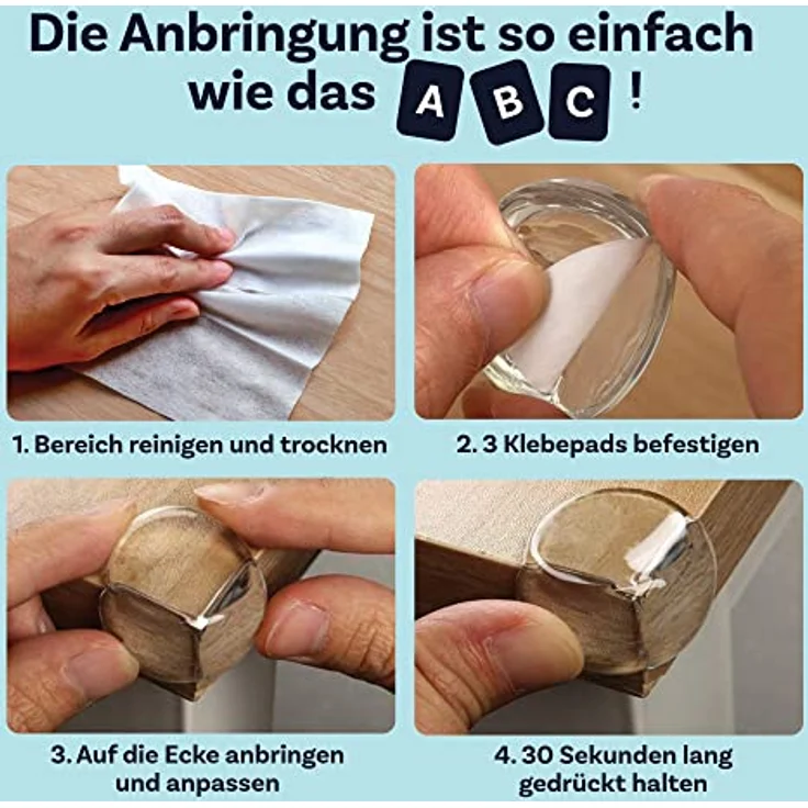 CalMyotis Eckenschutz und Tischkantenschutz - Schützt Babys und Kinder - Klar und Transparent - Kantenschutz Sicherheit für Tischbumper - Rund 18 Stück – Bild 6